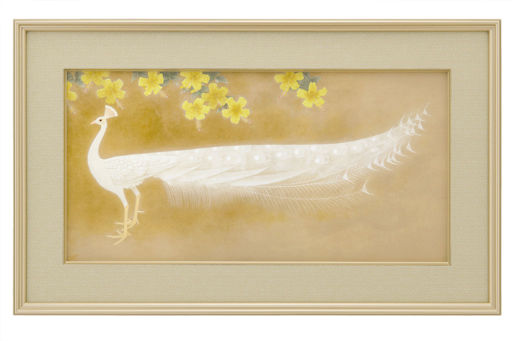 文化勲章受章】上村松篁『白孔雀』生誕120周年記念 彩美版®シルク