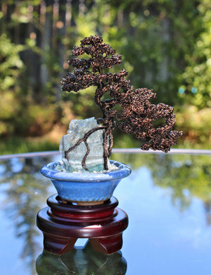 Semi-cascade Bonsai over Ocean Jasper and Jade - SOLD – Forests