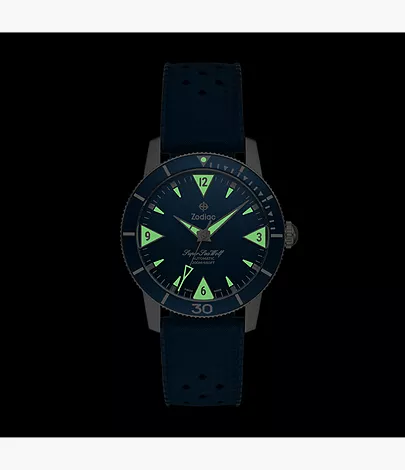 Super Sea Wolf Skin Diver Automatic Rubber Strap Watch ZO9217