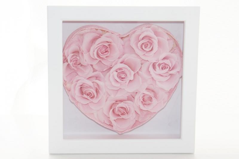 メッセージハートフレーム ピンク プリザーブドフラワーギフト・花の