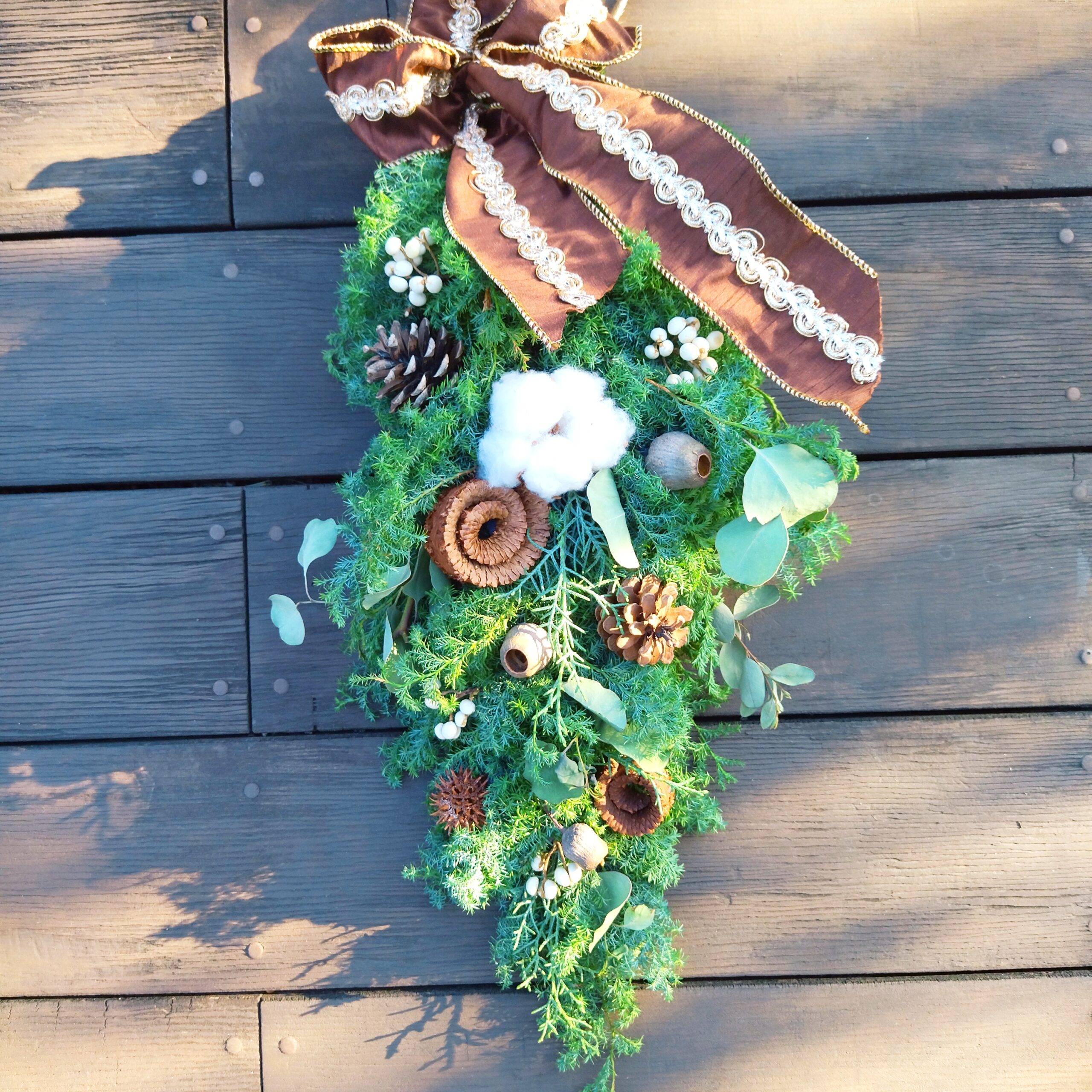 クリスマス・縦長スワッグ | フラワーレーヌ