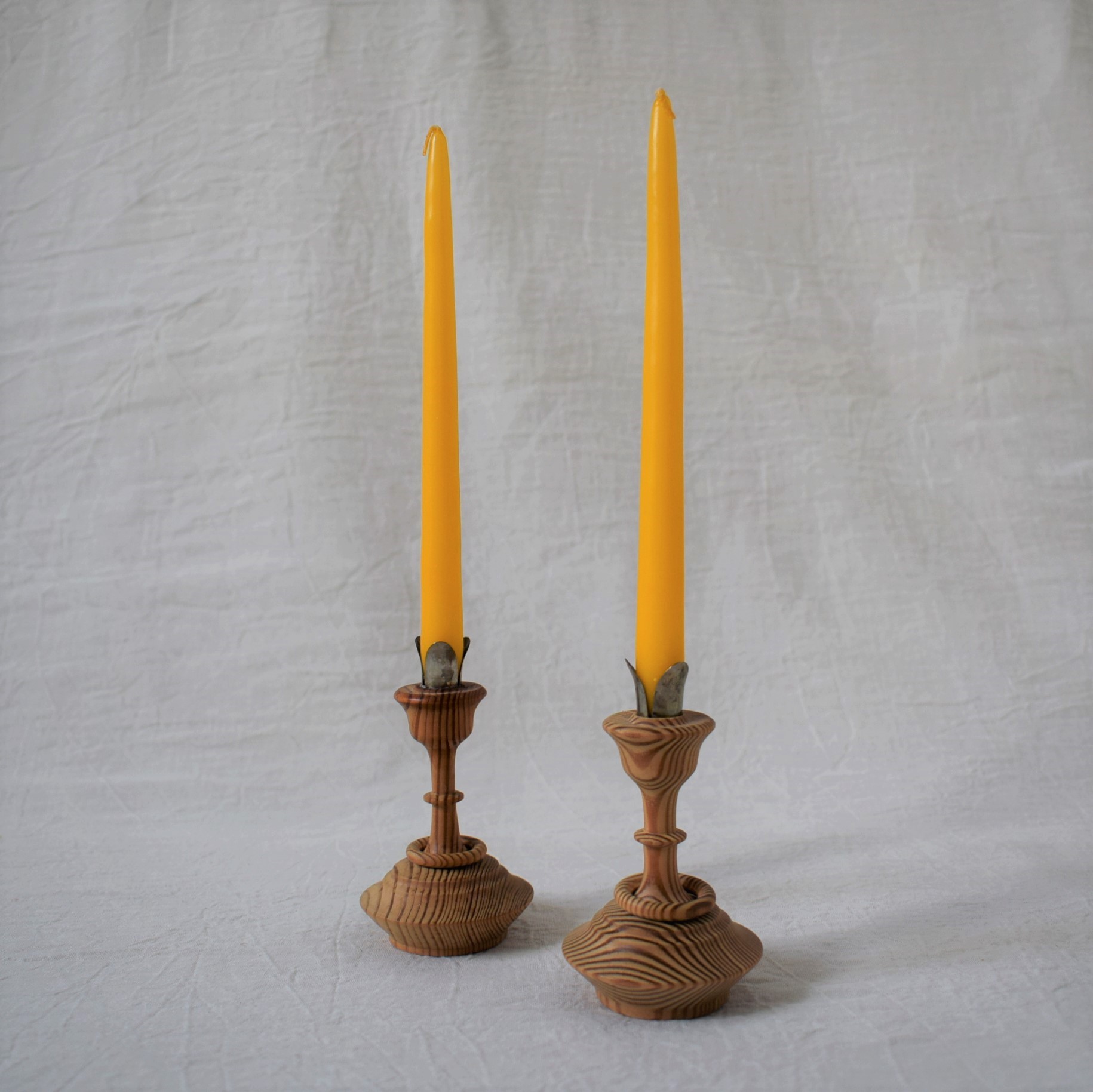 木製キャンドルスタンド2点セット / ウッドターニング / スウェーデン
