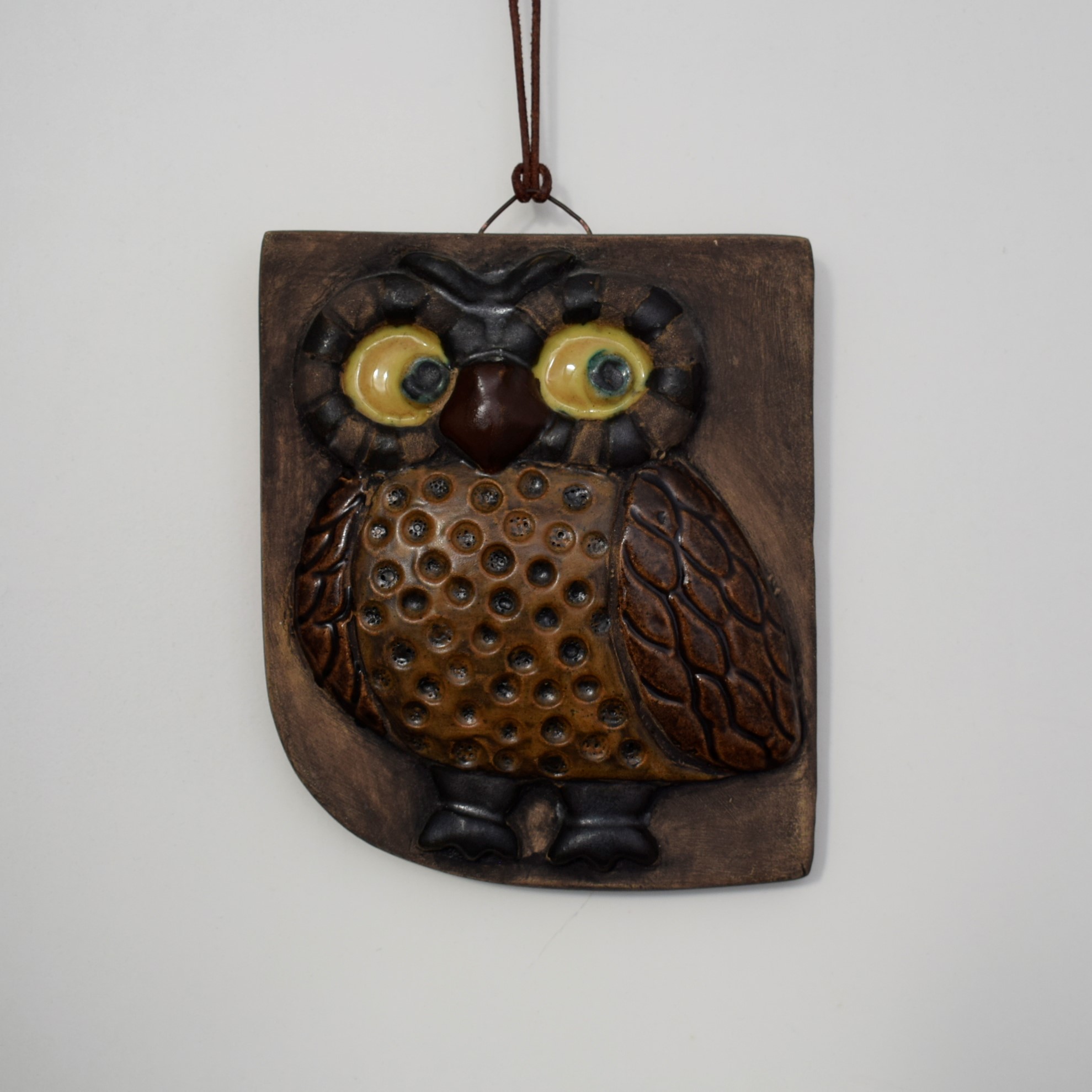 ヘレンド」 陶板フクロウ額 ○ヘレンドのプラーク（陶板）○梟