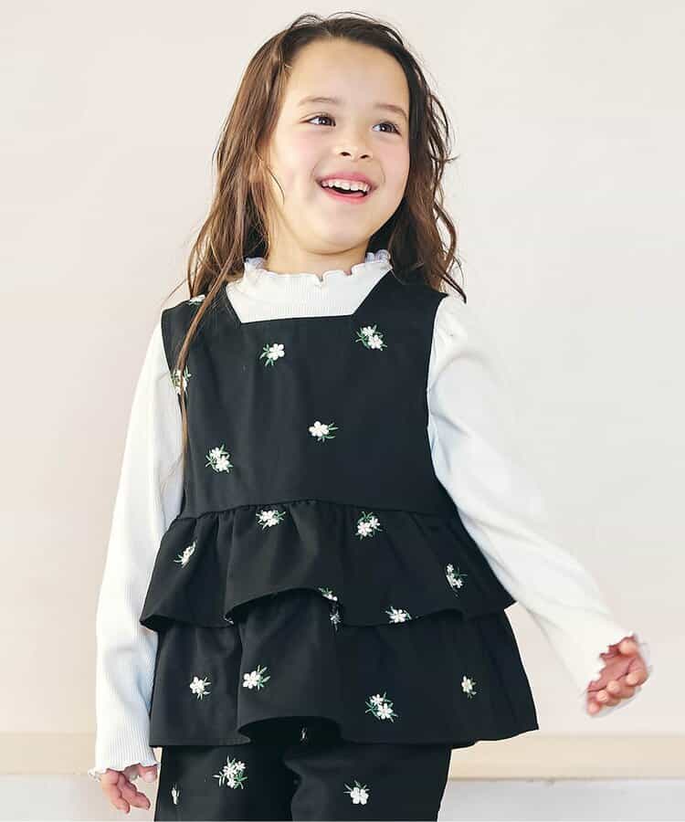 フラワー刺繍ティアードベスト（V215916）|apres les cours（アプレ レ