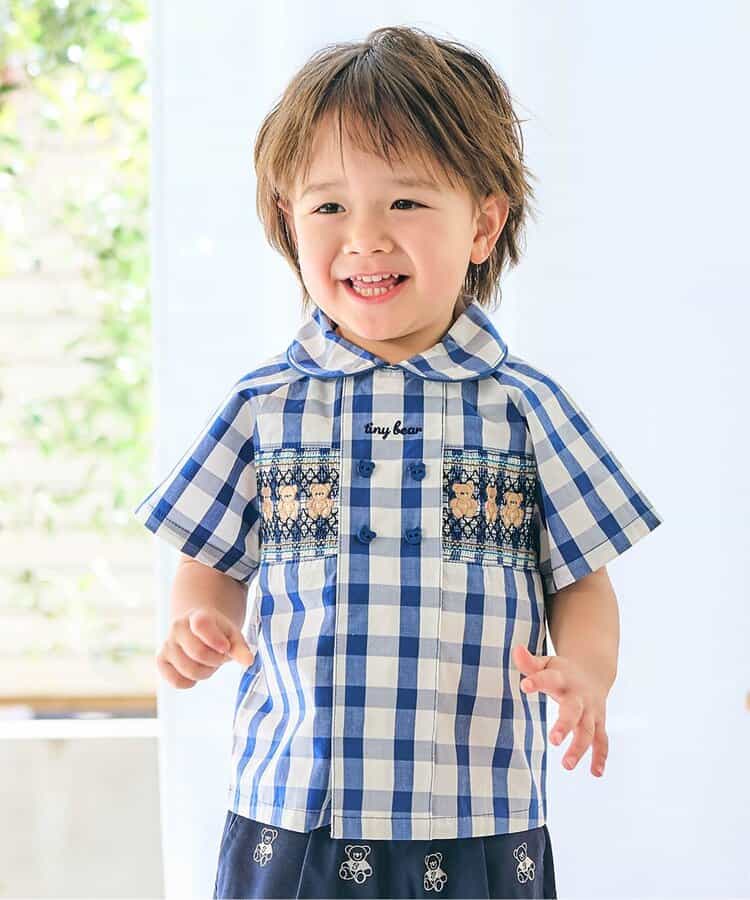 ☆SALE☆tiny bear スモッキング刺繍シャツ（V309915）|apres les