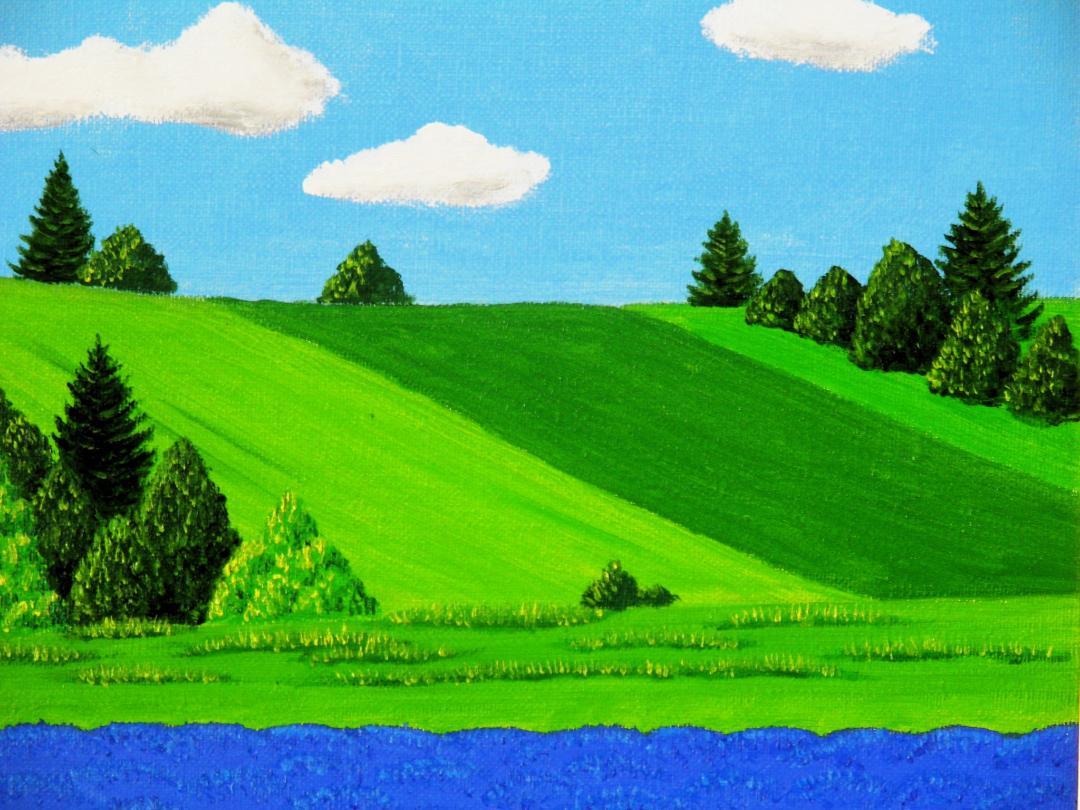 絵画の通販、購入ならFROM ARTIST/作品名：美瑛.赤い屋根の家/作家名