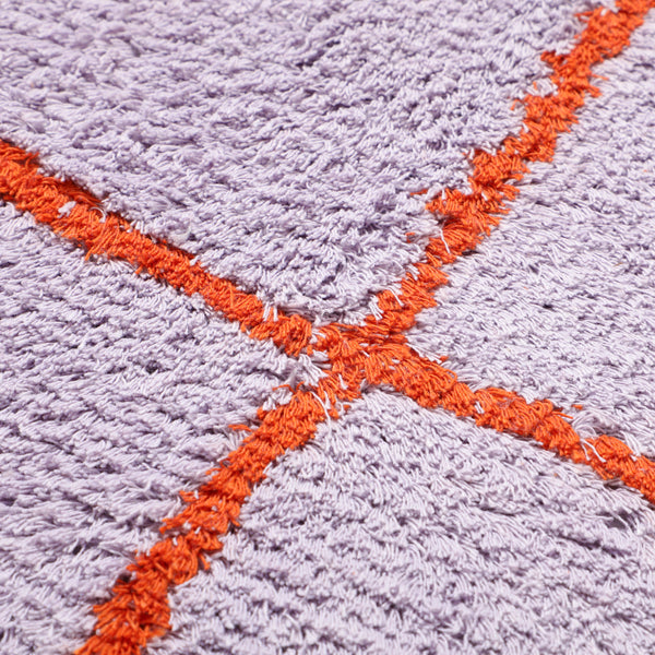 ウィンドウペン ラグ ラウンド φ1500 パープル×オレンジ | Francfranc