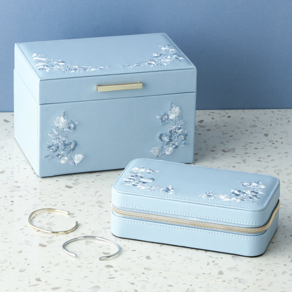 エンブロイダリーフラワー ジュエリーボックス S ブルー | Francfranc