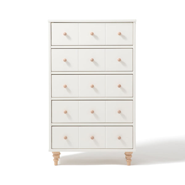 ラーナ チェスト ハイ 2 ホワイト×ナチュラル（W602×H1013