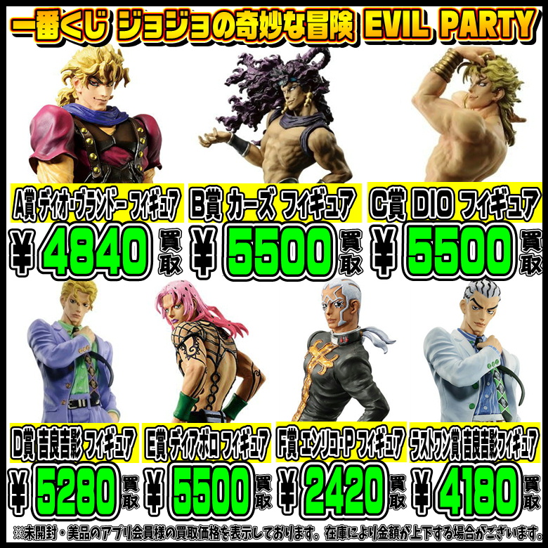 8月発売の新作一番くじ買取リスト更新しました！ ジョジョ・ナルト