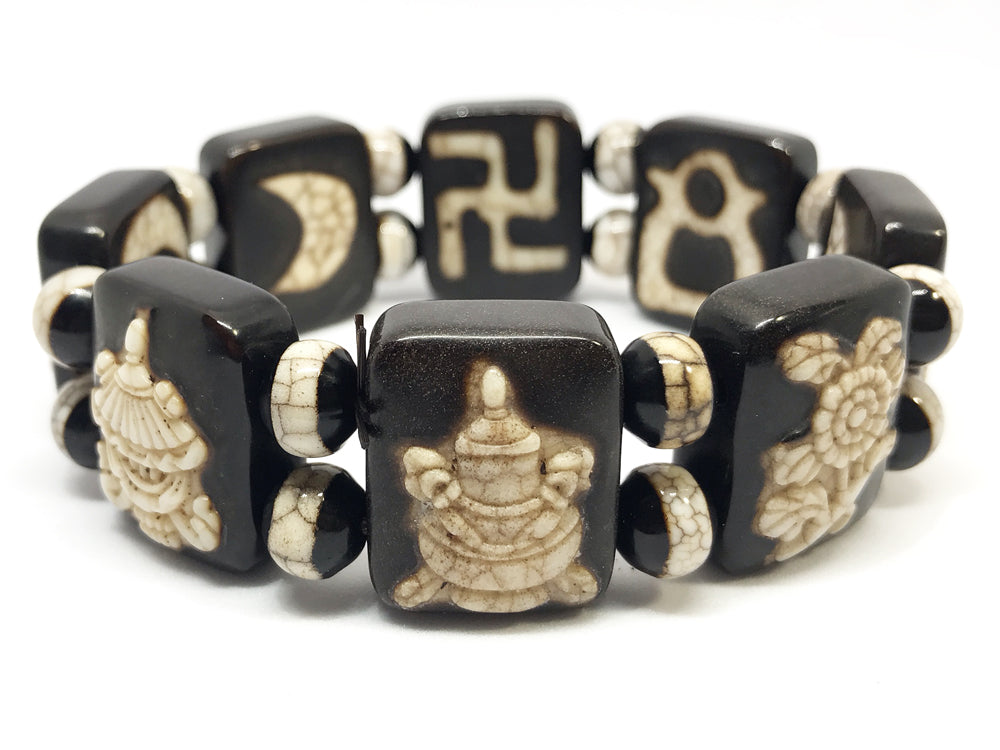 火供龍紋天珠・八吉祥ブレスレット – 天然石の店 ふうちゃん