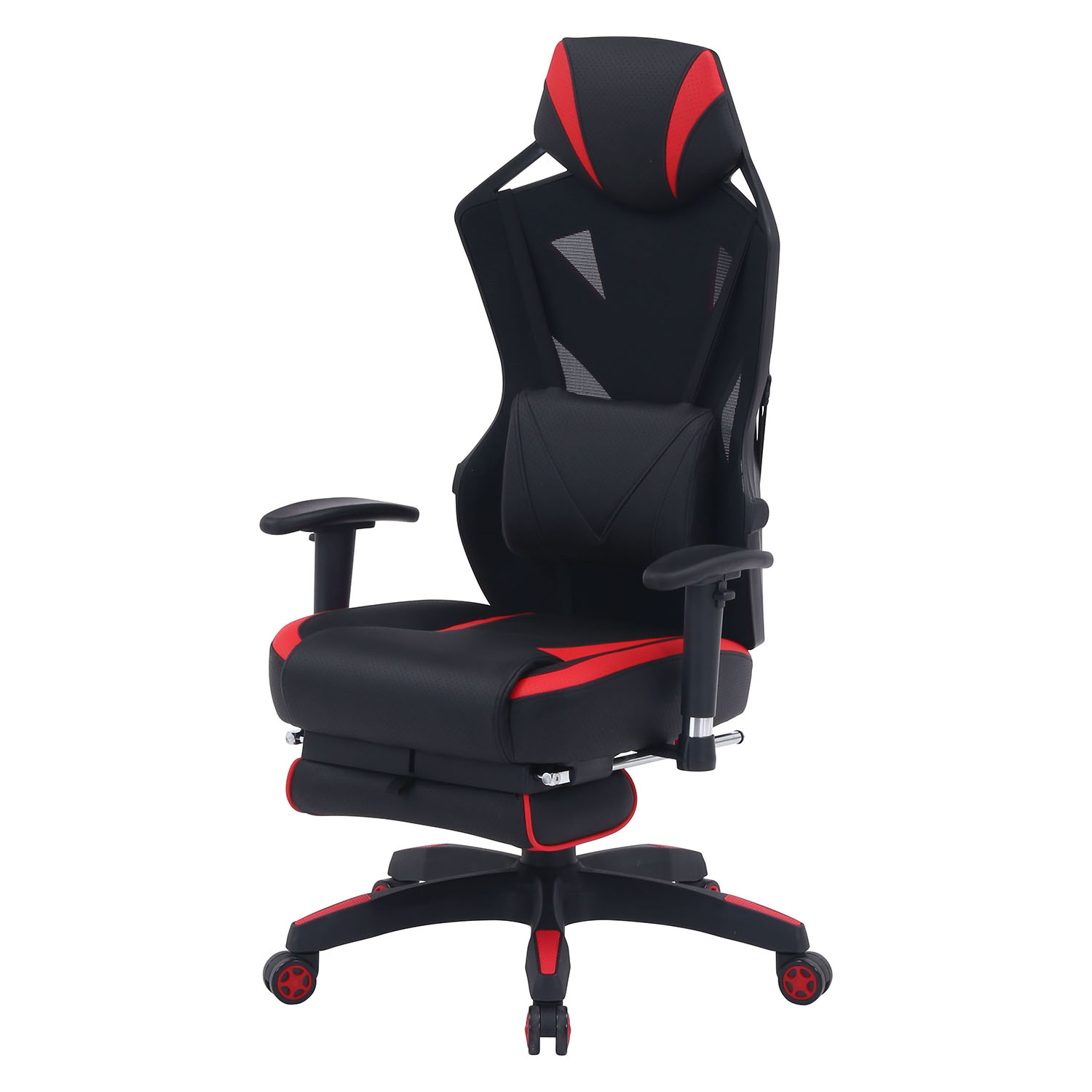 C/D:19429] メッシュゲーミングチェア レイズ フットレスト付きRD