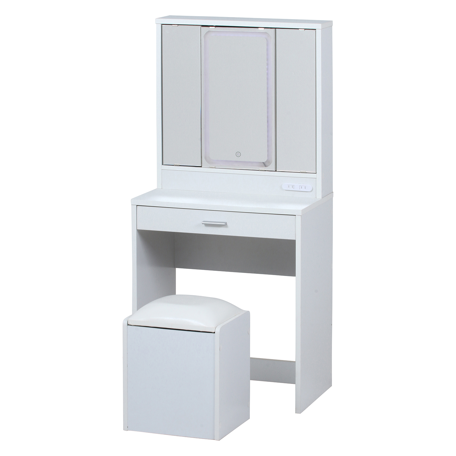 C/D:99546] 三面鏡ドレッサー WH LEDライト付き ｜ ORDERING SHOP