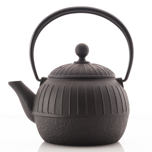 OIGEN】【セット】南部鉄器 急須／千草（黒）＆瓶敷／アラレ14cmセット