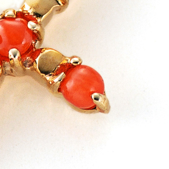 kiyolakrei】クロスネックレス/ビーズコーラル | 藤巻百貨店