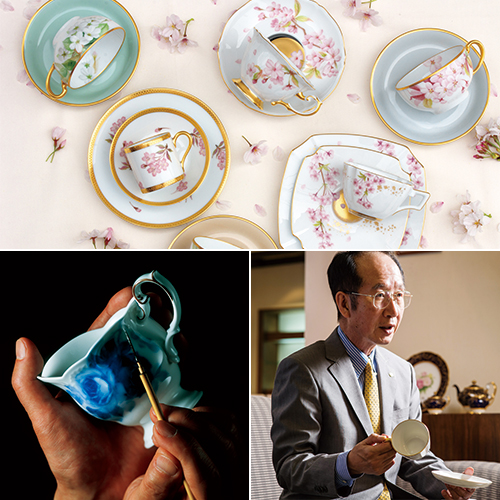 大倉陶園】ゴールドライン モーニングカップ＆ソーサー イニシャル金1