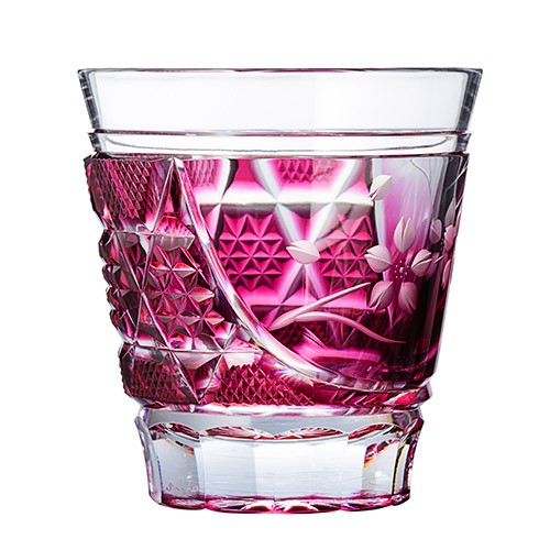 頌峰】薩摩切子 オールドロック「花やか」金赤 | 藤巻百貨店