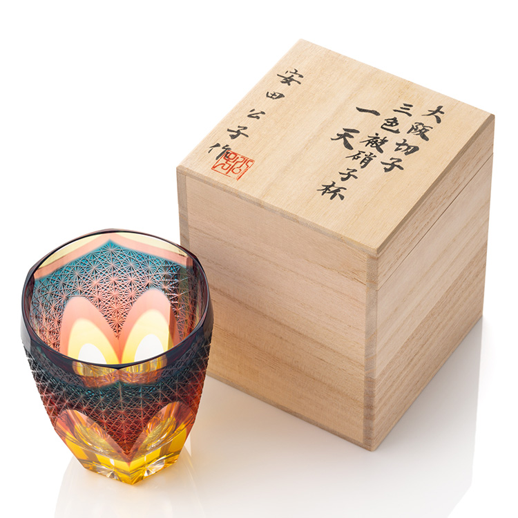 大阪切子 安田ガラス工房】切子盃「一天」 | 藤巻百貨店