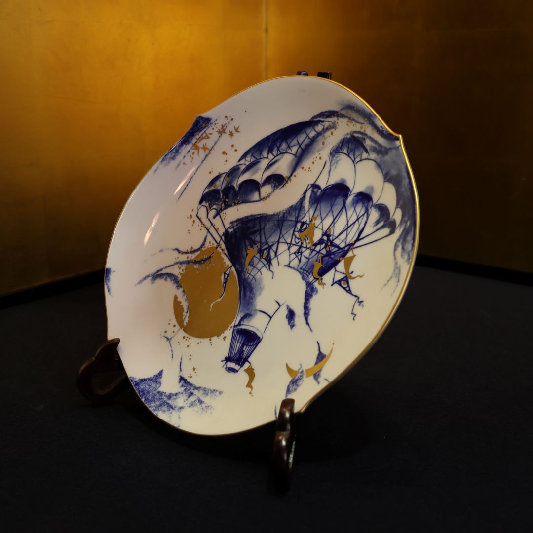 アンティーク マイセン イヤープレート 1998 熱気球 モンゴルフィエ