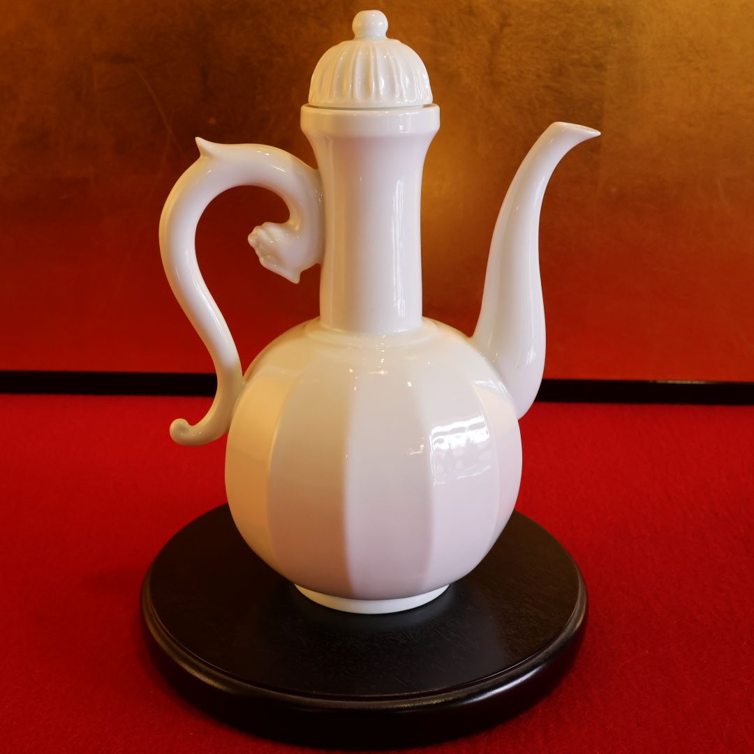 福岡骨董品 柿右衛門 白磁 水注-03 箱付き