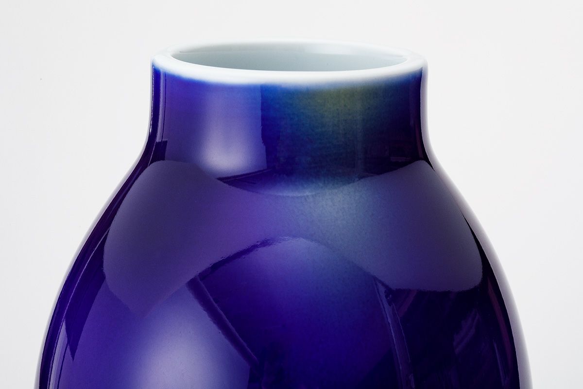 ルリ三彩 ヌーボー9号花生 | 有田焼 深川製磁｜公式オンラインストア