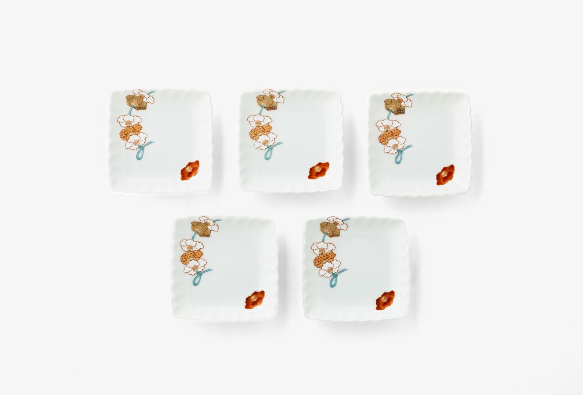 紅白花結び 小皿揃 | 有田焼 深川製磁｜公式オンラインストア