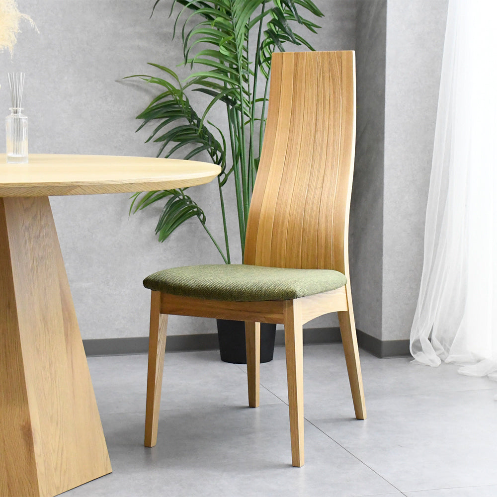 天然木タモ無垢材】ハイバックダイニングチェア｜北欧モダン・高級感