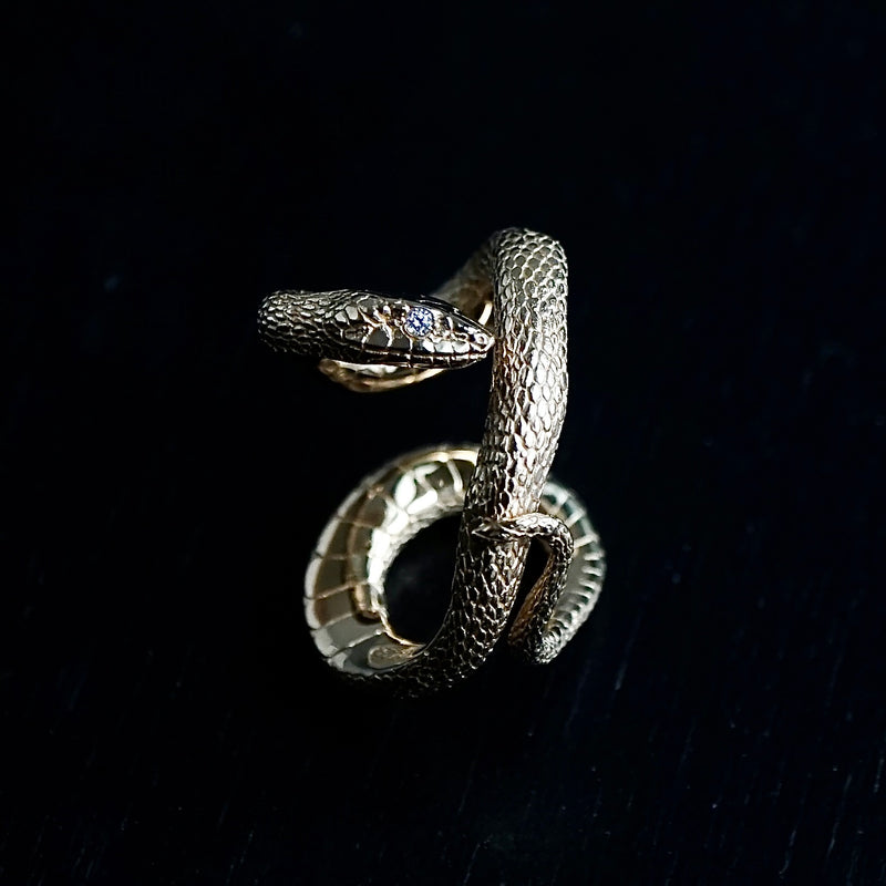ELCAMI / Japanese rat snake Ring (ER-065S/G) – Fuligo / Fuligoshed