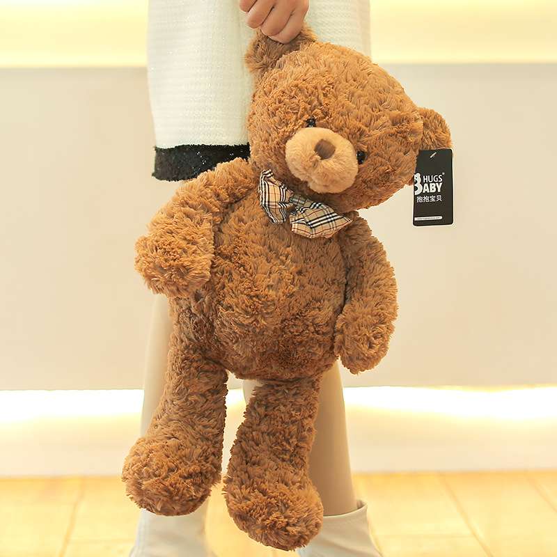 くまぬいぐるみ 高級リボン付きシンプルぬいぐるみ くま 茶色(中)|くま