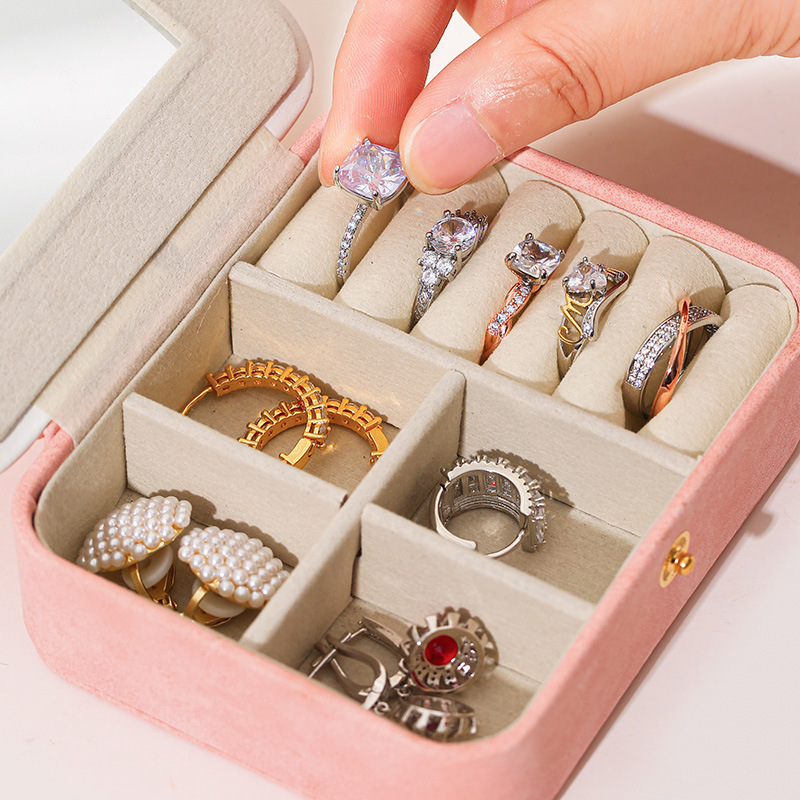 ジュエリーボックス ジュエリー収納 シンプルミラー付きケース ミラー