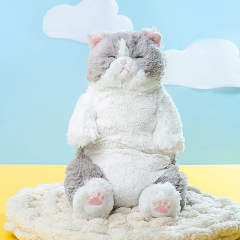猫ぬいぐるみ グレー おやすみもふもふ猫さん グレー|猫ぬいぐるみ専門