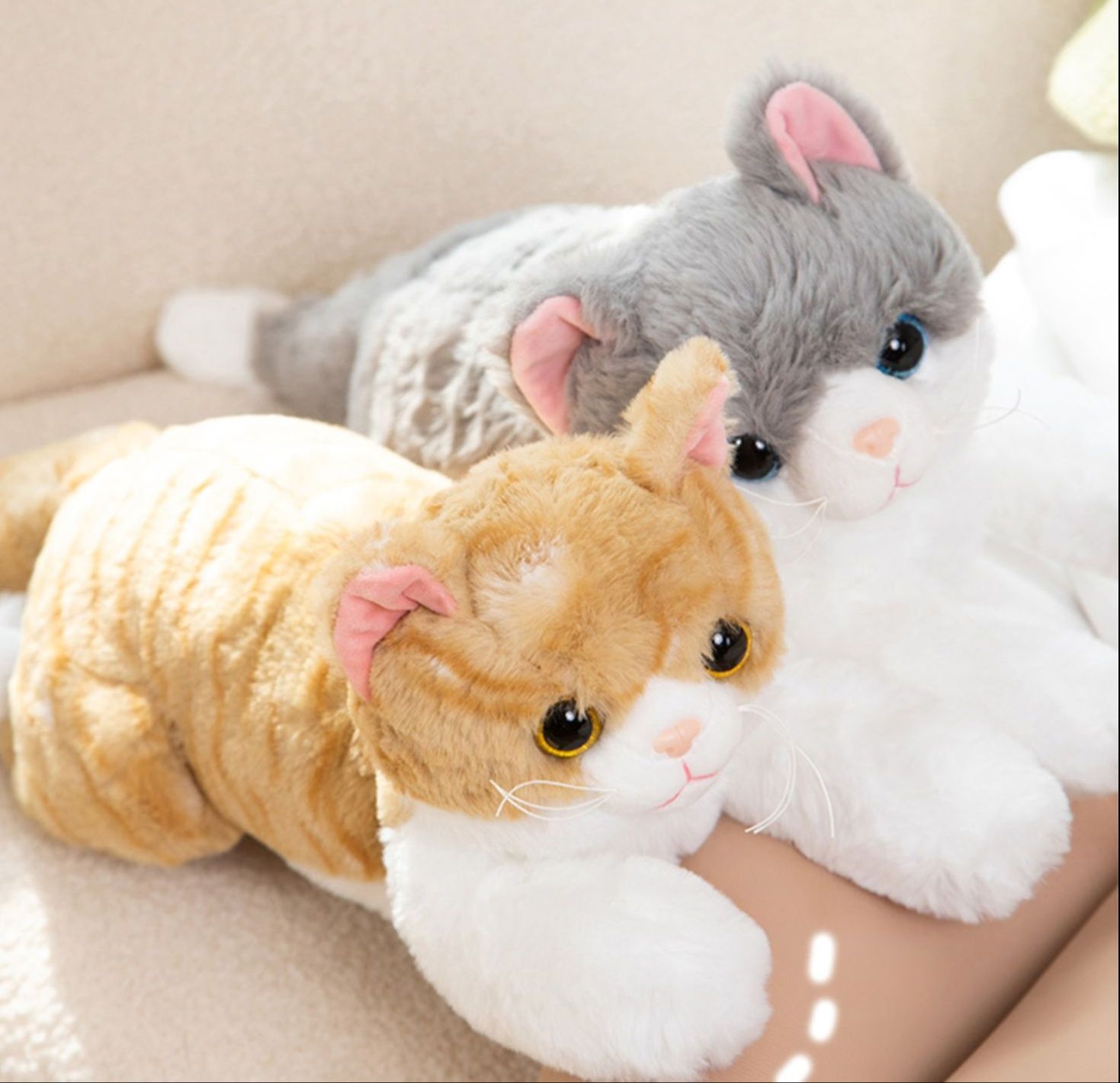 猫ぬいぐるみ グレー ふわもち猫ちゃん添い寝ぬいぐるみ グレー|猫