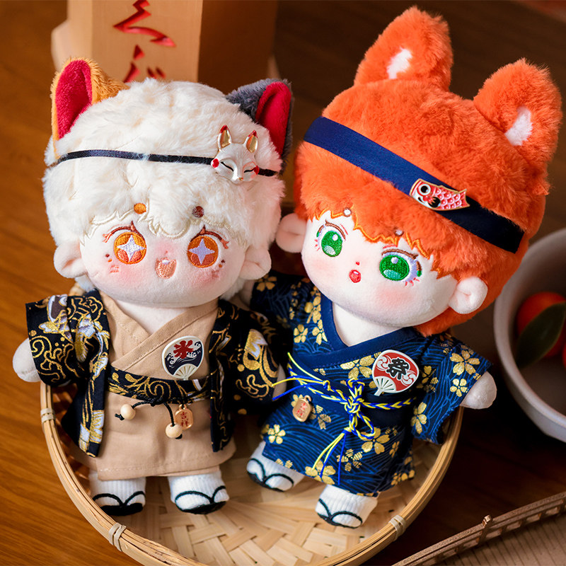 20cm】ぬいぐるみ服 和風狐面付き甚平セット 20cm|ぬいぐるみ服専門