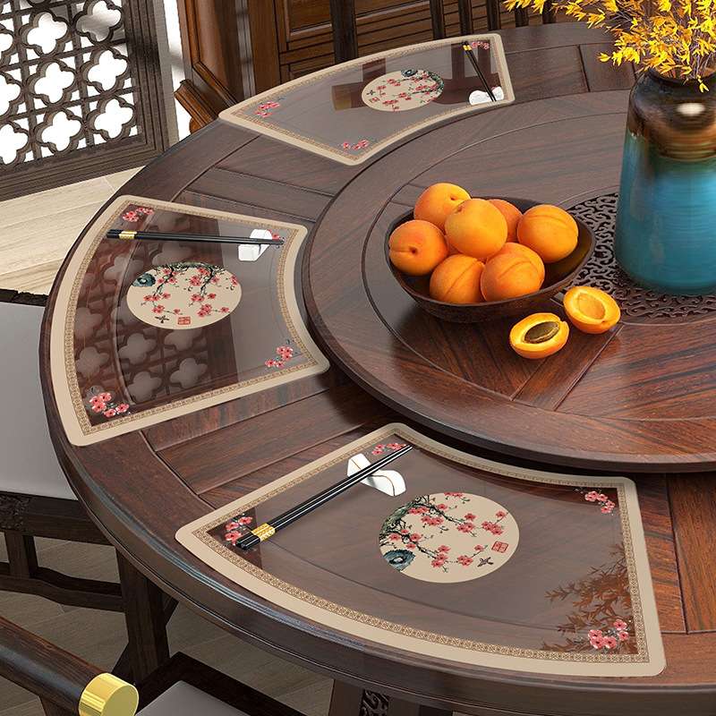 中華あふれるランチマット～ 高級感あふれる花柄ランチョンマット ポリ