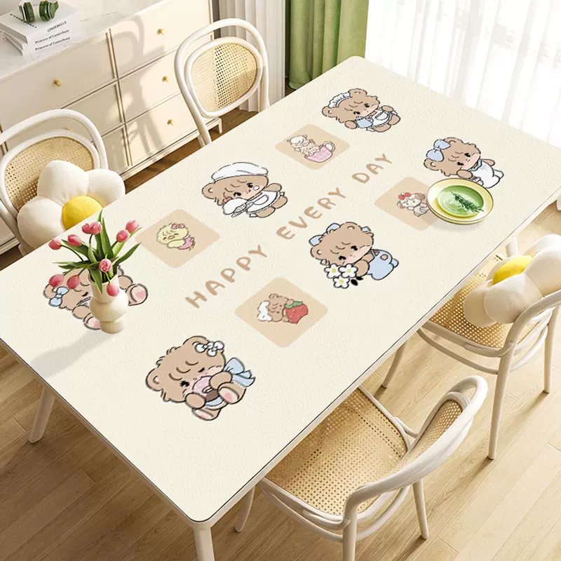 ランチョンマット かわいい熊うさちゃんシリーズ・合皮・防水、防油