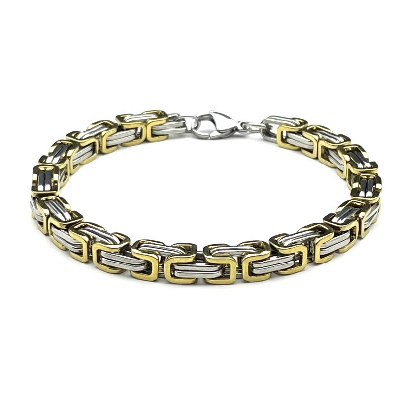 アメカジ ビザンチン編み金属チェーンブレスレット アクセサリー