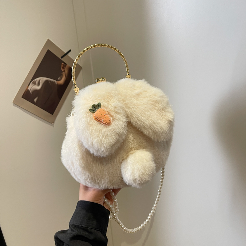 ショルダーバッグレディース うさぎモチーフファーミニバッグ ファー