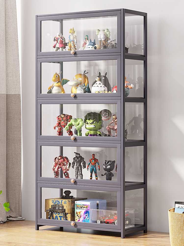 フィギュアケース 大型 ガラス扉付き五段コレクションケース 大型