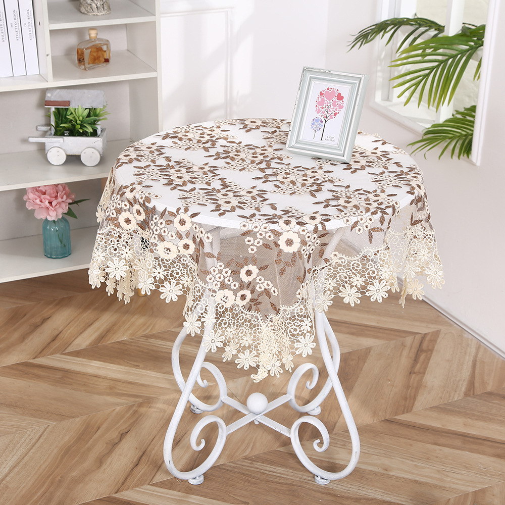テーブルクロス 花柄刺繍ライン入りセンタークロス センタークロス
