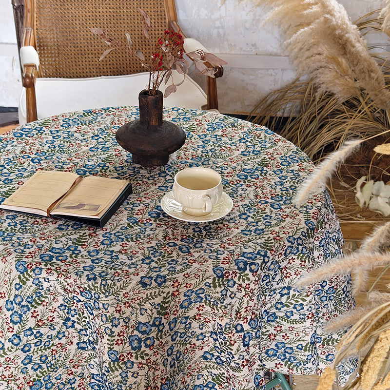 テーブルクロス 花柄刺繍レース布タッセル付きテーブルクロス 布