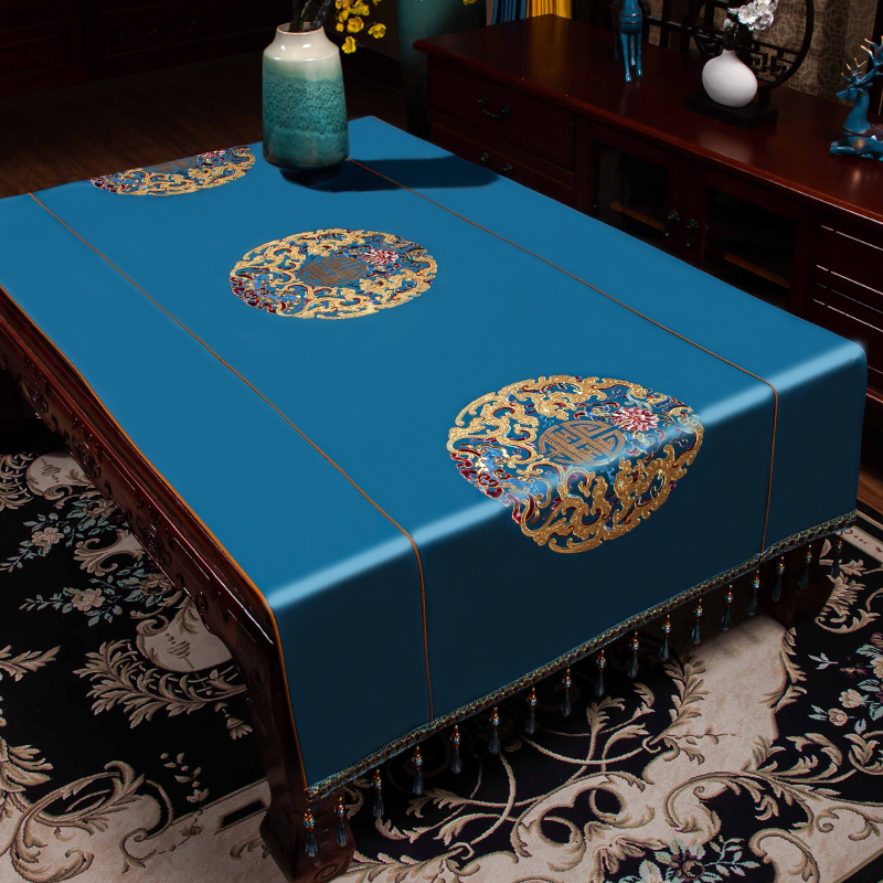 テーブルクロス ビニール 高級刺繍入りテーブル掛け ビニール|テーブル