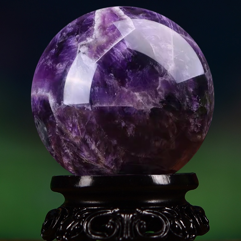 天然石ブレスレット ドリームアメジストスフィア 天然石紫水晶球体 タ