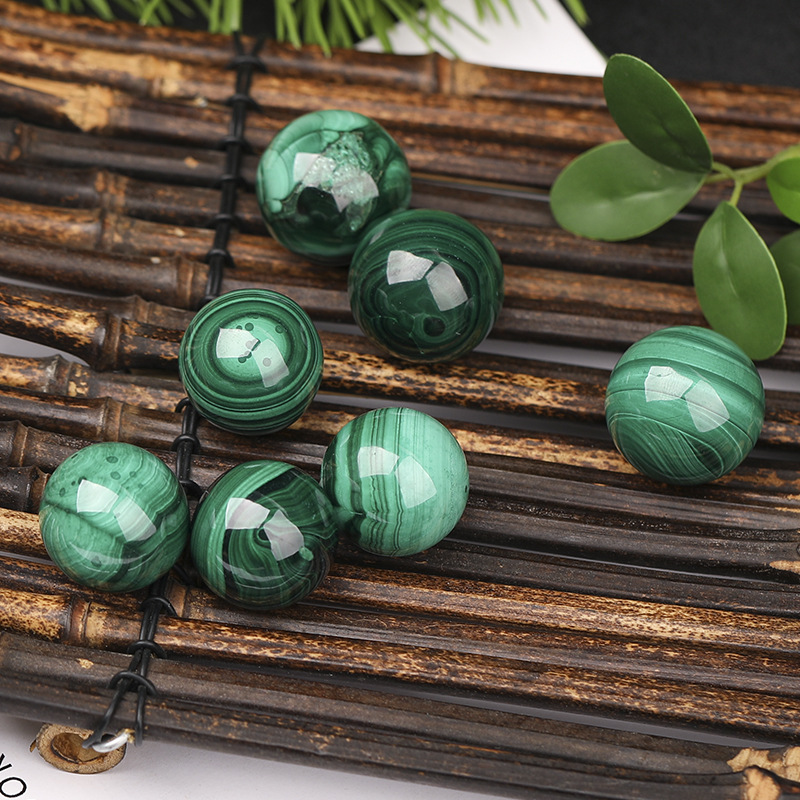 マラカイトスフィア 天然石孔雀石丸石 マ行|天然石ブレスレット専門