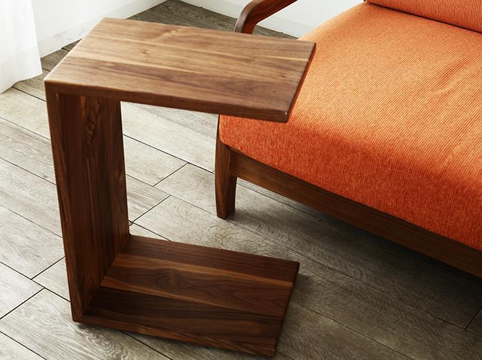 大川家具 Cワゴン 45cm サイドテーブル 天然木ウォールナット無垢 野中