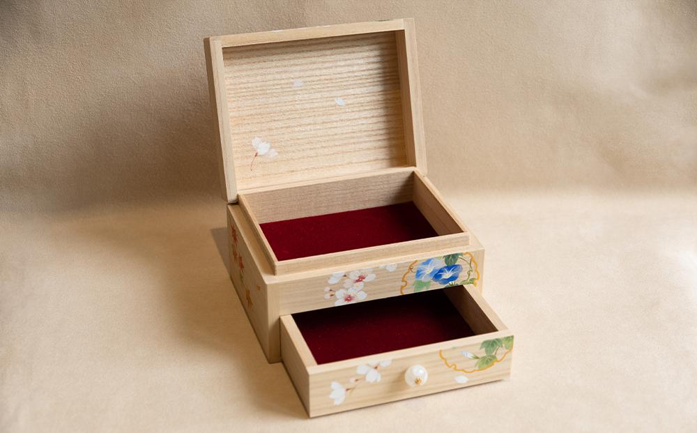 箱藤商店】桐製小引き出し（ドロワーボックス）〈京都日本画絵師絵付け