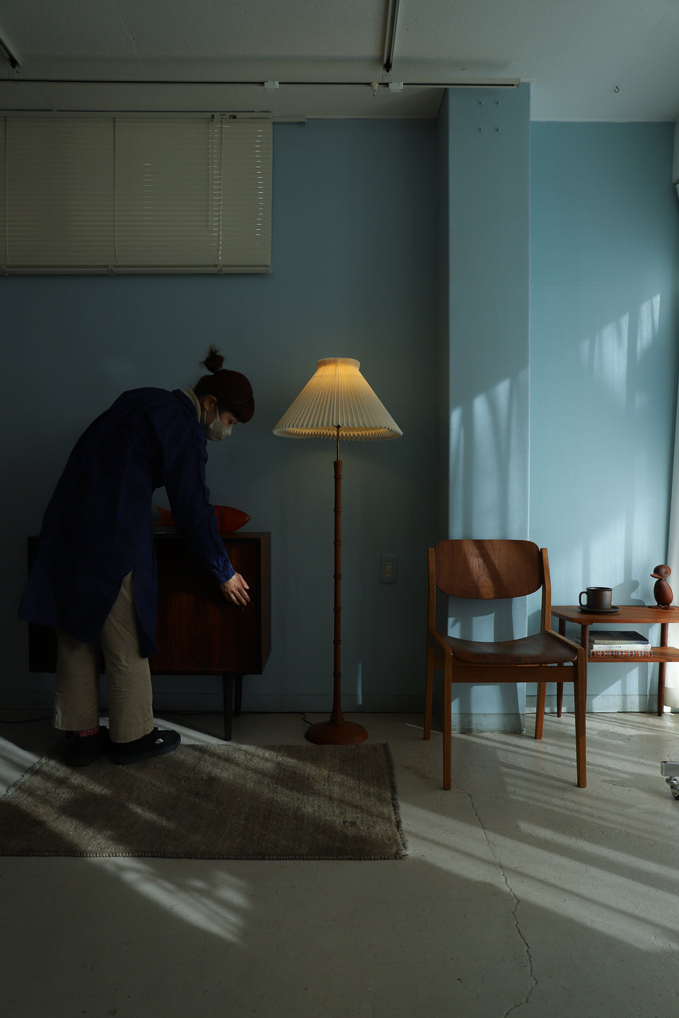 デンマークヴィンテージ フロアスタンド チーク材 レクリント 間接照明