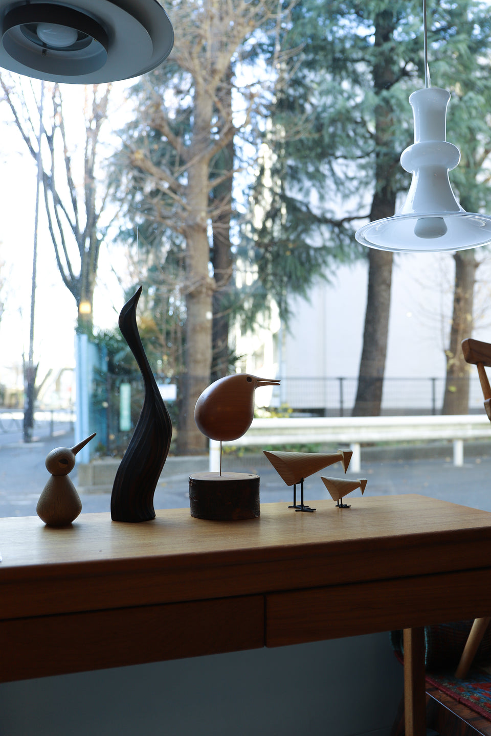 木製 バードオブジェ 置物 ミッドセンチュリー/Wood with Wire Leg