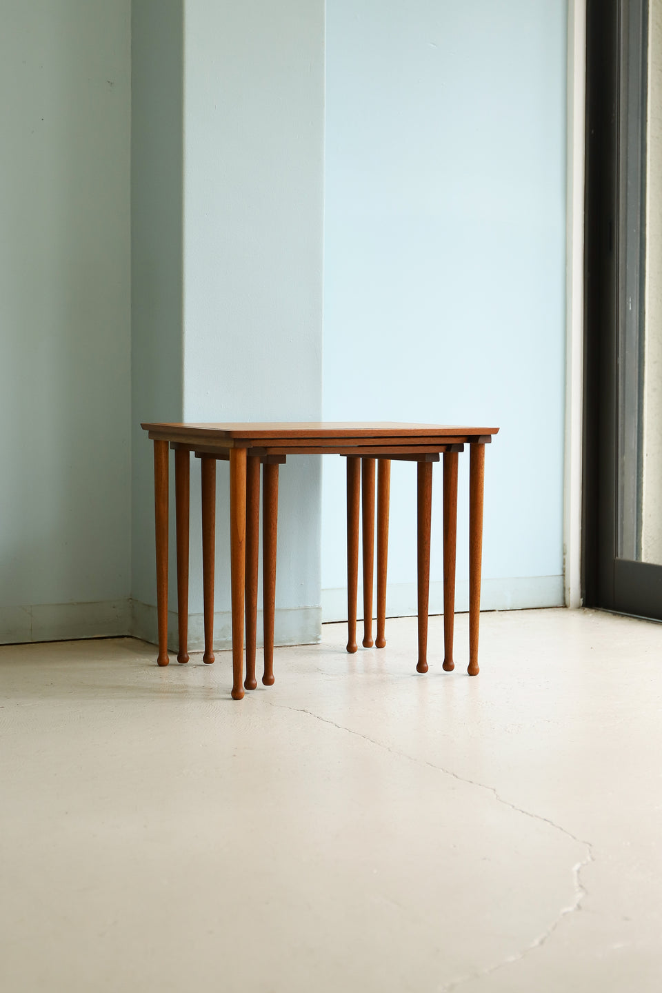 デンマーク ヴィンテージ ネストテーブル チーク材 北欧家具/Danish