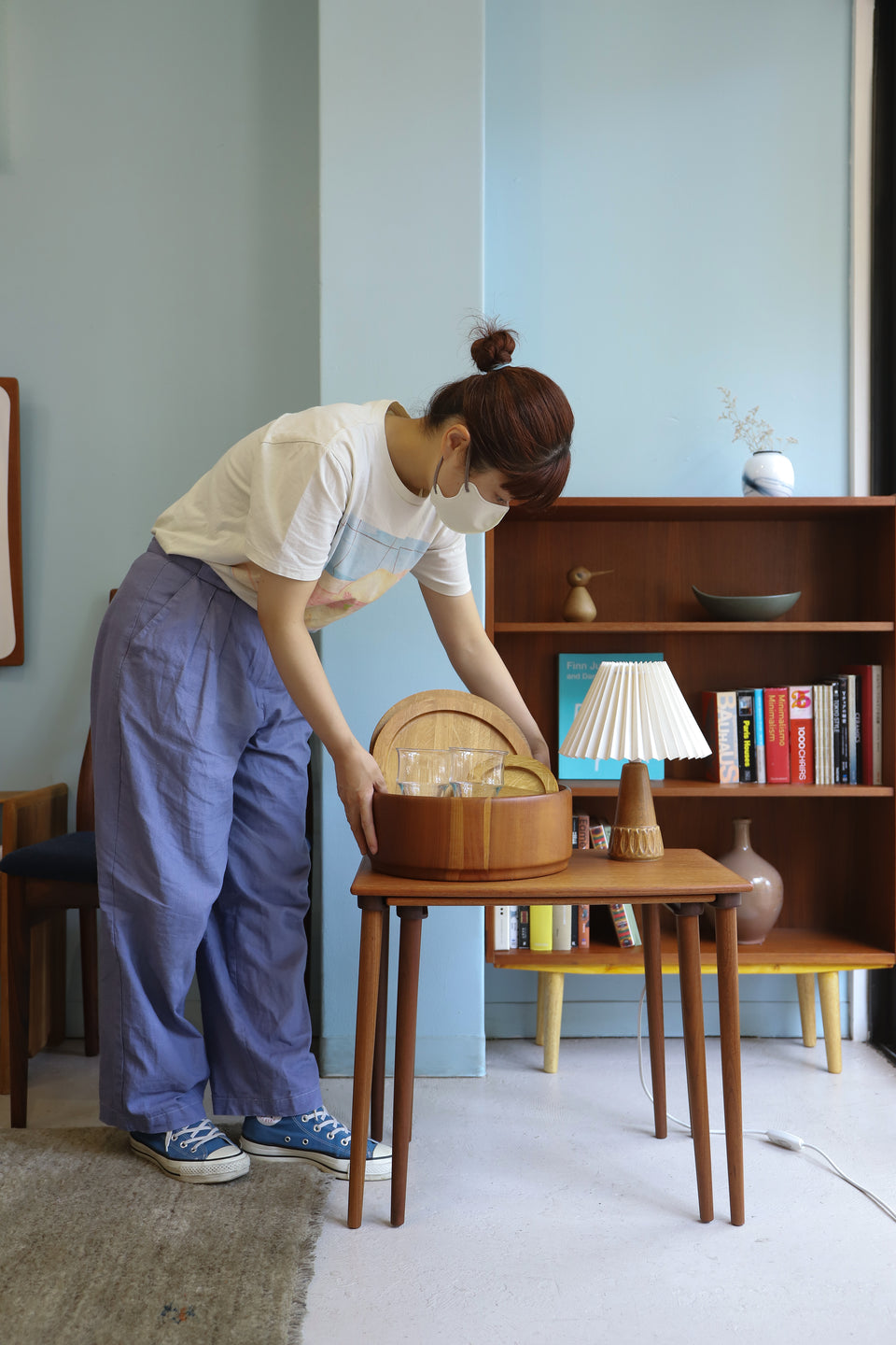 デンマークヴィンテージ 木製ボウル 寄木 北欧インテリア/Danish