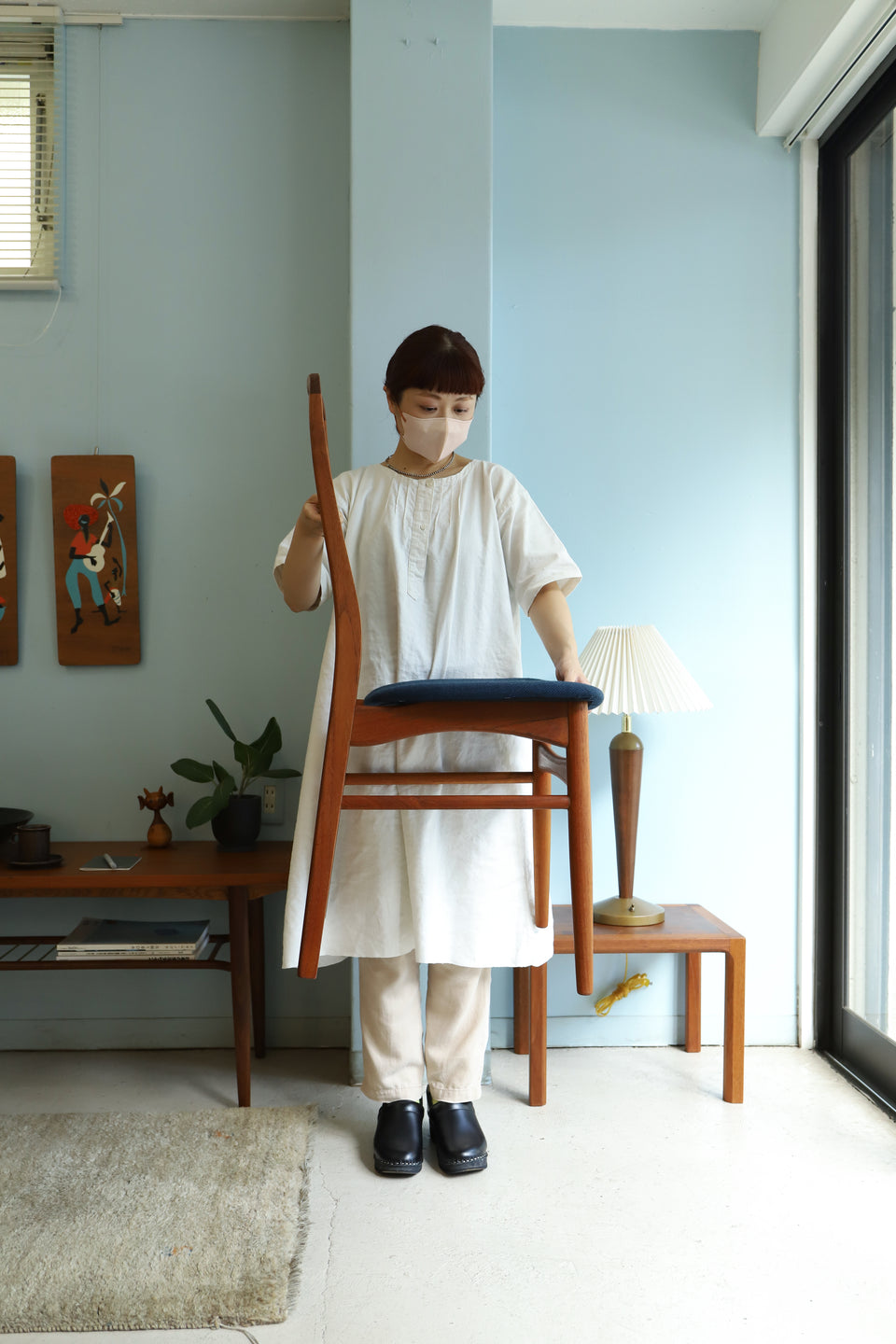 デンマークヴィンテージ ハイバック ダイニングチェア チーク材 北欧